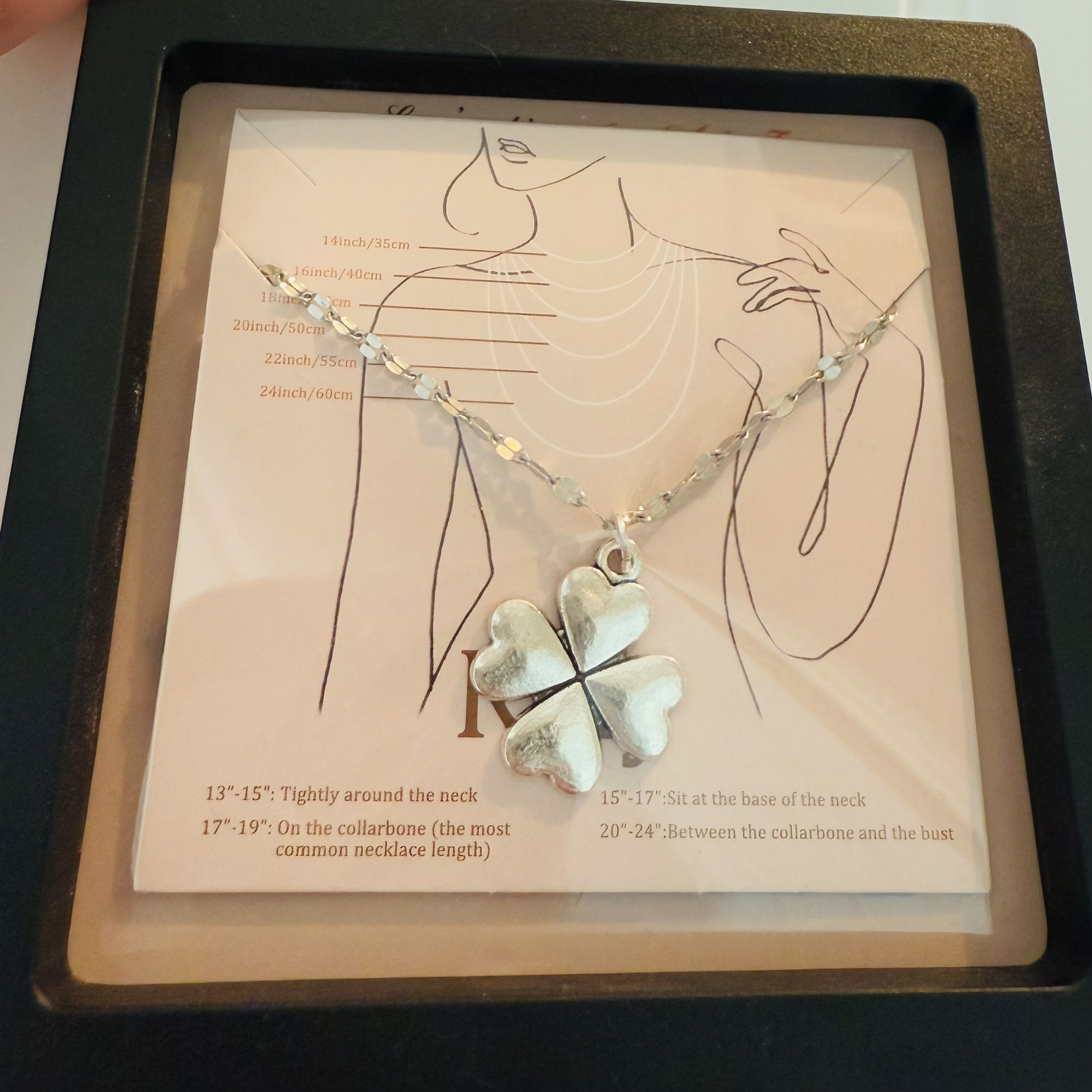 Trendy Designer Antique Silver High Fashion Luxury Clover Charm Necklace On Mariner Link Chain