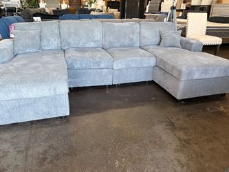Oversized Double Chaise Corduroy Sectional