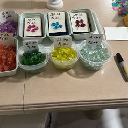 Flat Glass Beads Each Color $1.50 Clear Glass Two Dollars Or Take All For $10