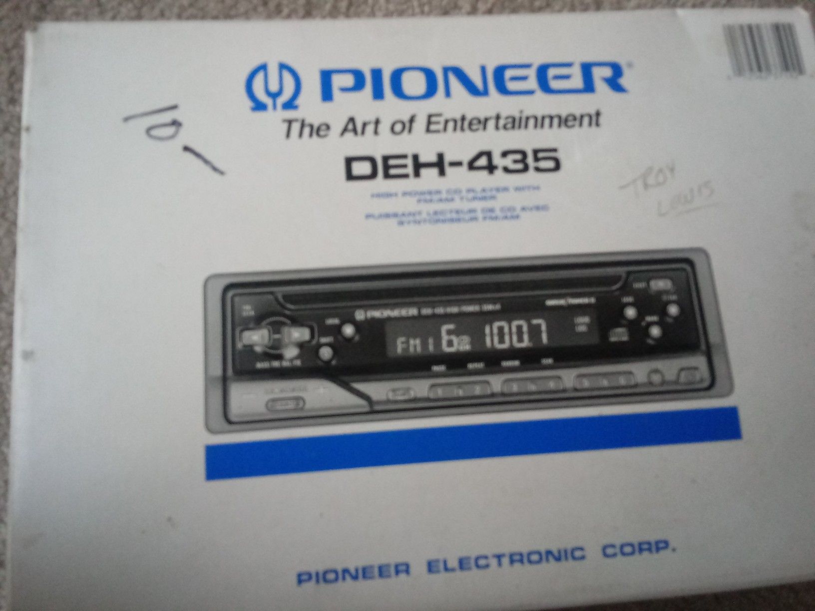 Pioneer deh 435 nib
