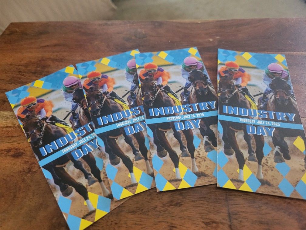 Del Mar Racing Industry Day Tickets For This Thursday They Do Cover Admission and Entry to The Industry Party Area  Asking $60 For Four Tickets