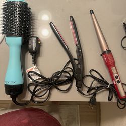 Hair dryer hot air brush And Curling Iron And Straightener