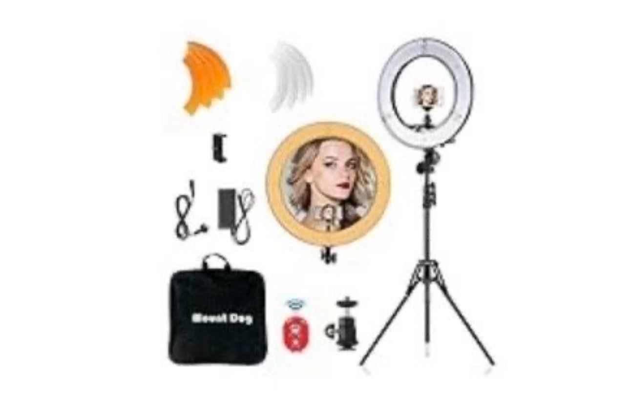 18" Ring Light Kit 55W Bluetooth LED Ringlight Lighting with Tripod Stand Dimmable 3200K/5500K