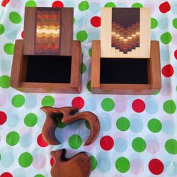 handmade wooden puzzle boxes or secret boxes