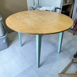 Wood Dining Table, Foldable Table, Kitchen Table, Round Table