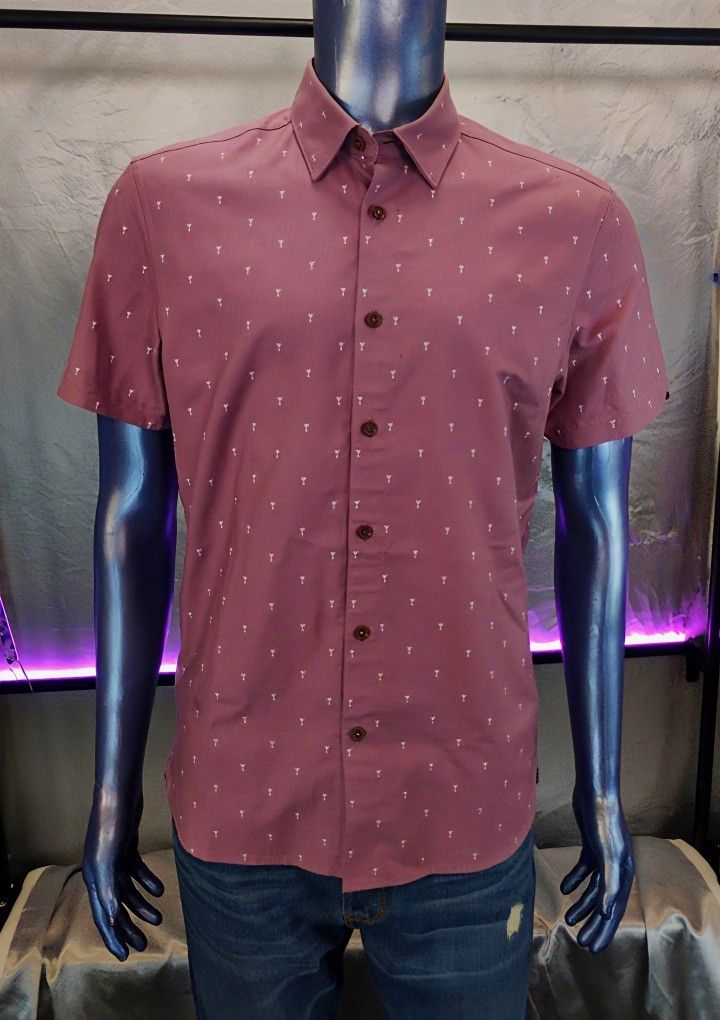Ted Baker Button-Up Shirt Mens Medium Purple Martini