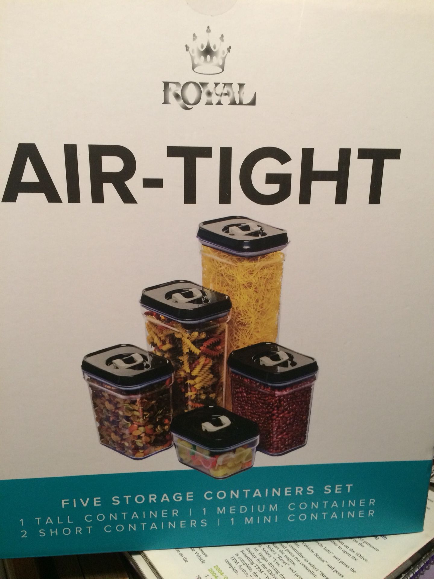 5 pc Air tight canister set
