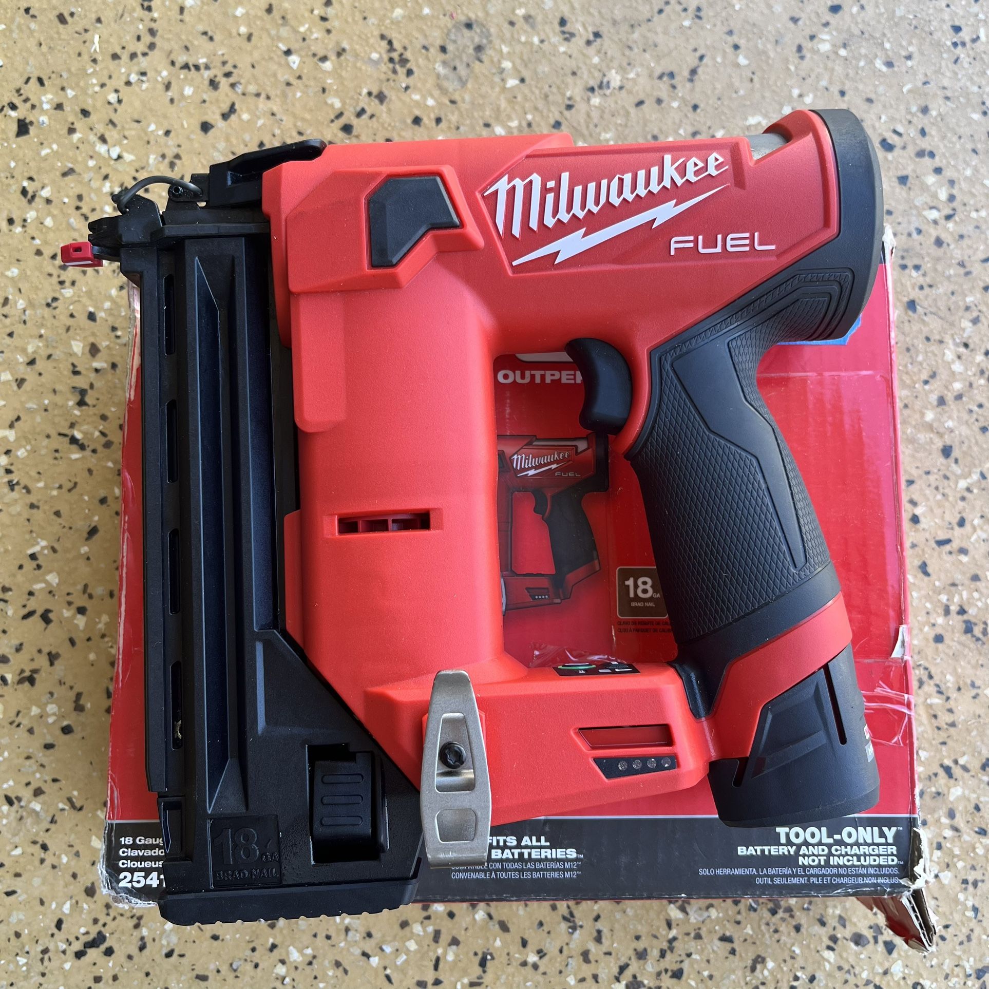 Milwaukee M12 FUEL 12-Volt Lithium-Ion Brushless Cordless 18-Gauge 1-1/2 in. Compact Brad Nailer (Tool Only)