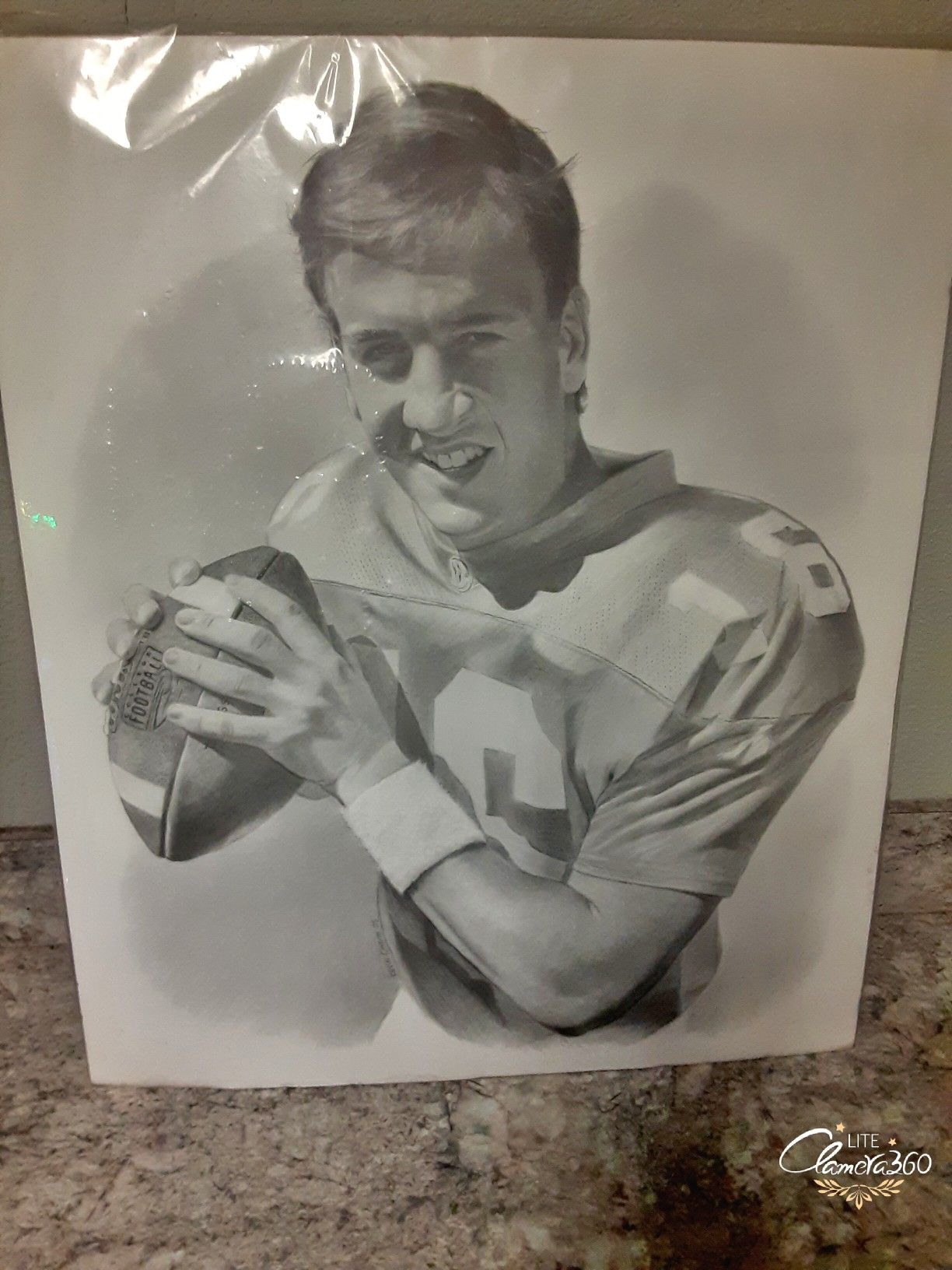 PEYTON MANNING HAND DRAWING : TENNESSEE COLLEGE TEAM