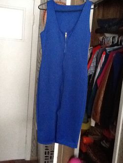 Blue zipper dress