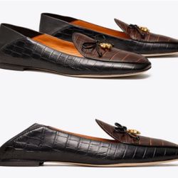 Tory Burch Croc Loafer Slides Size 5 