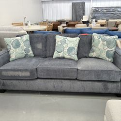 Blue Fabric Sofa 