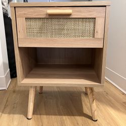 2 Pack Rattan Nightstand