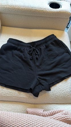 Black Fleece Drawstring Sweat Shorts