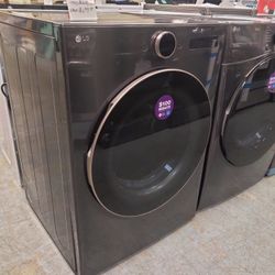 New 7.4 Cu. Ft. Stackable Smart Electric Dryer with Steam and Sensor Dry - Black Steel