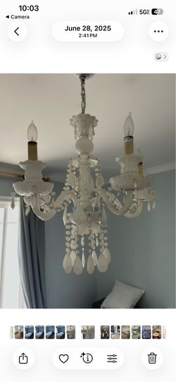 Beautiful glass white chandelier