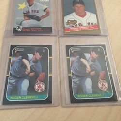 Baseball Cards 1986 -1987 Roger Clemens  4 Card Lot