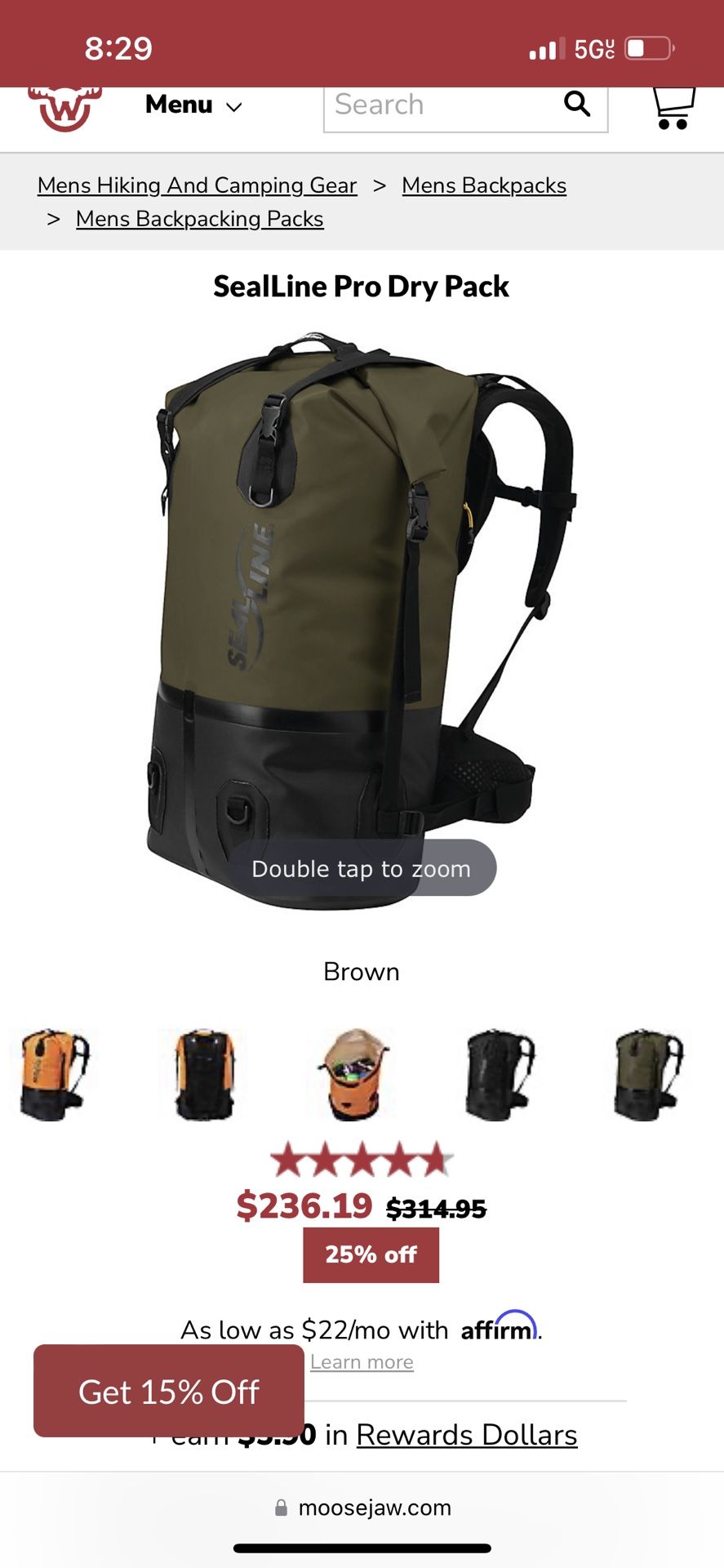Seal line Cascade Design Waterproof Bag