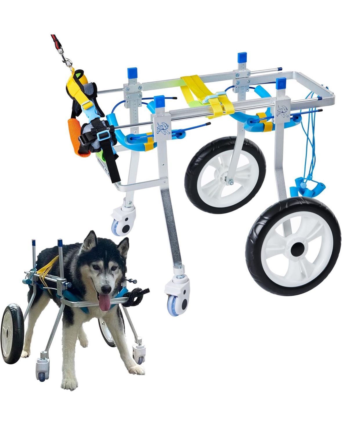 Adjustable 4-Wheel Wheelchair For Dogs XL