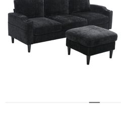 Small black sofa with Chase