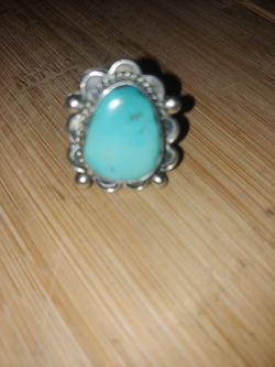 Navajo Sterling Silver And Turquoise Ring