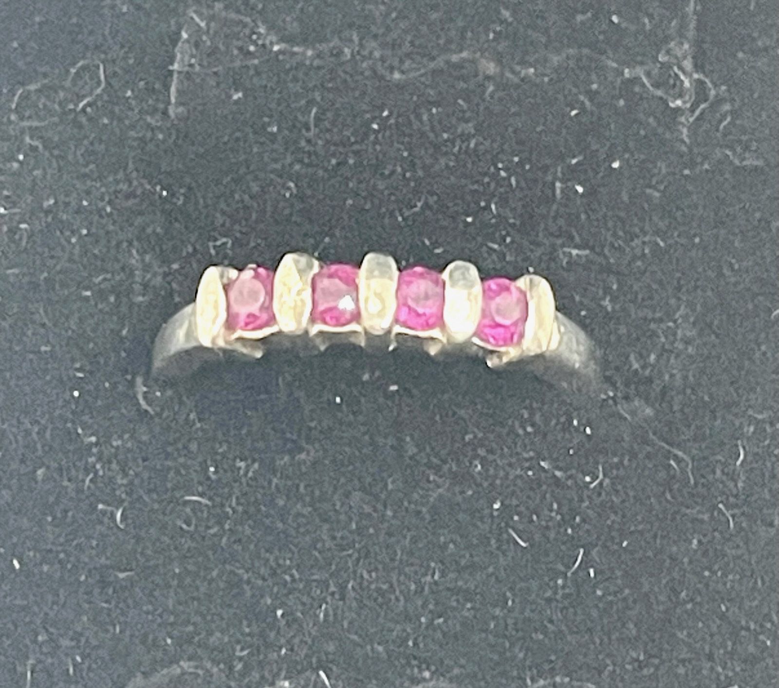 Estate Sterling Ruby Ring Sz 5