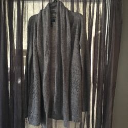 Gray cardigan sweater