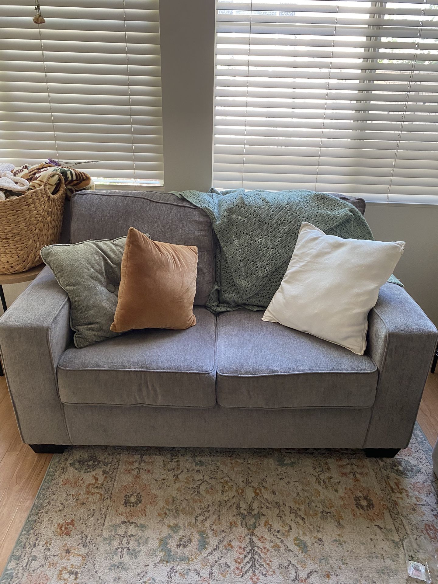 Gray loveseat