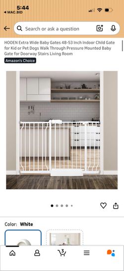 HOOEN Extra Wide Baby Gates 48-53 Inch Indoor Child Gate for Kid or Pet Dogs Walk Through Pressure Mounted