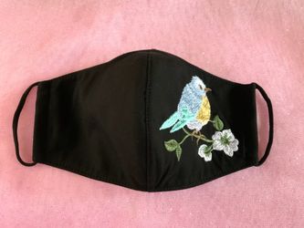 Bird embroidered face mask