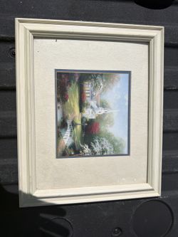 Framed Country Church Landscape Wall Art