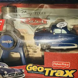 NEW 2009 Fisher Price Disney Pixar Cars GeoTrax RC Doc Hudson 2-1 Turbo RC