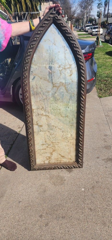 Vintage Or Antique Painted Gothic  Mirror 
