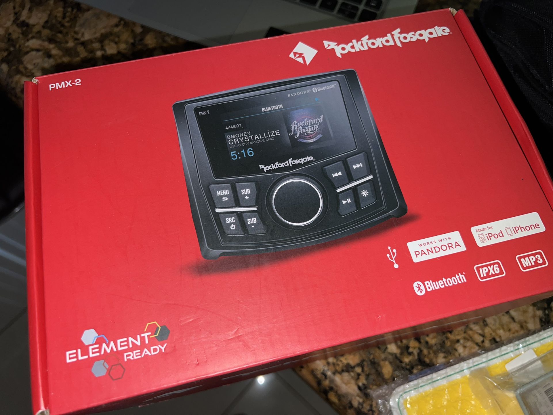 Rockford Fosgate PMX-2 Punch Marine Compact AM/FM/WB Digital Media Receiver 2.7" Display