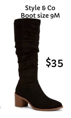 Style & Co Black Knee-High Boot Size 9M