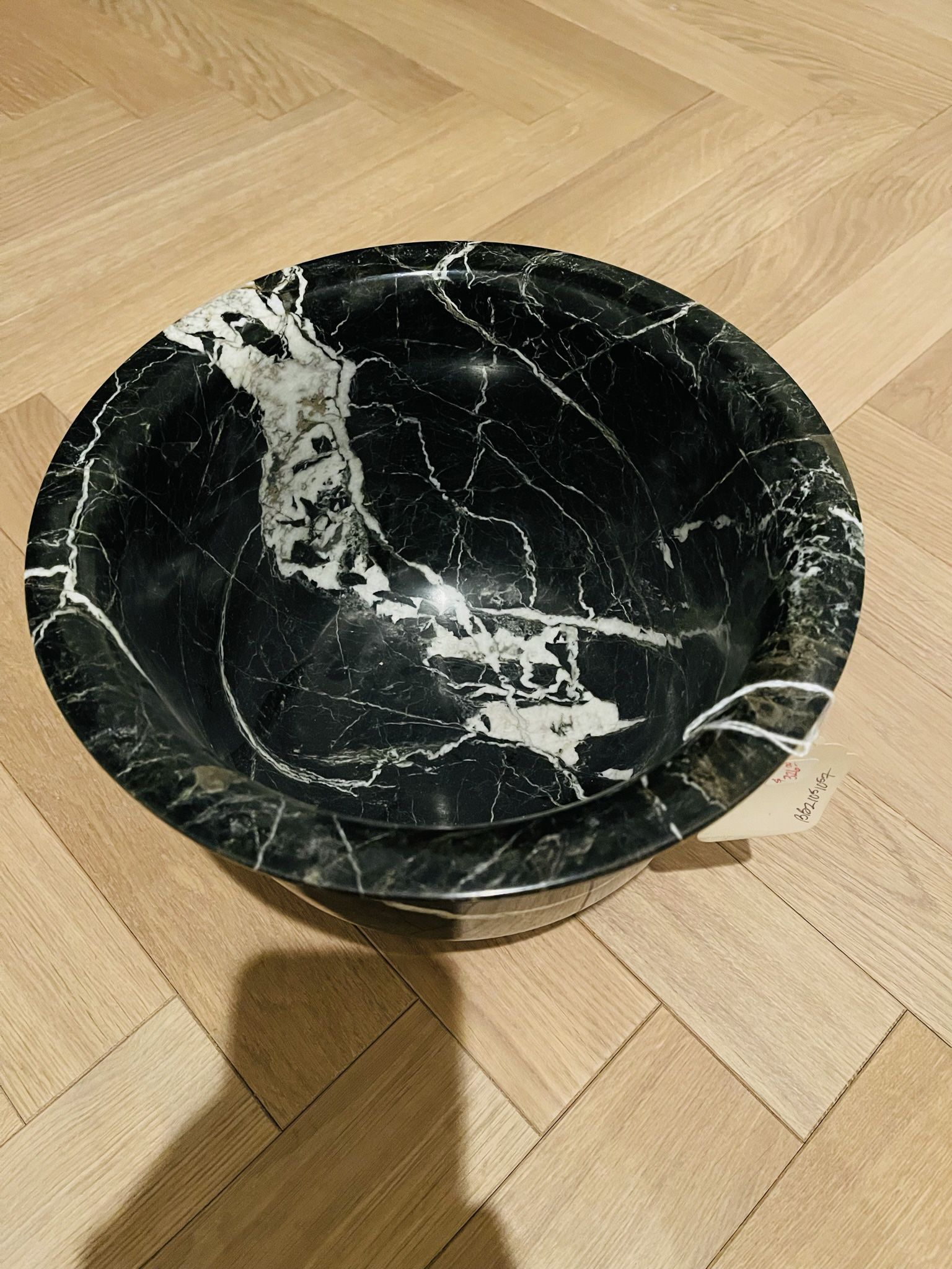 Very heavy Solid Black marble Bowl/plant Container