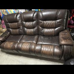 Rooms To Go Brown Leather Sofa