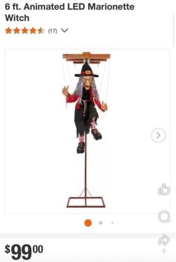 Home Depot marionette witch animatronic