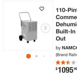 NAMCO Commercial 110 Pint Dehumidifier 