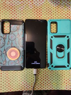 Unlocked Samsung galaxy s20 plus and 2 phone cases with pop socket