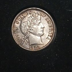 1902 BARBER DIME 