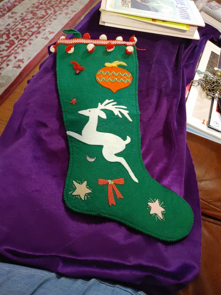 Vintage Christmas handmade Felt stocking