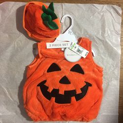NEW Baby Infant Unisex Orange Pumpkin Costume Size 3-6 months