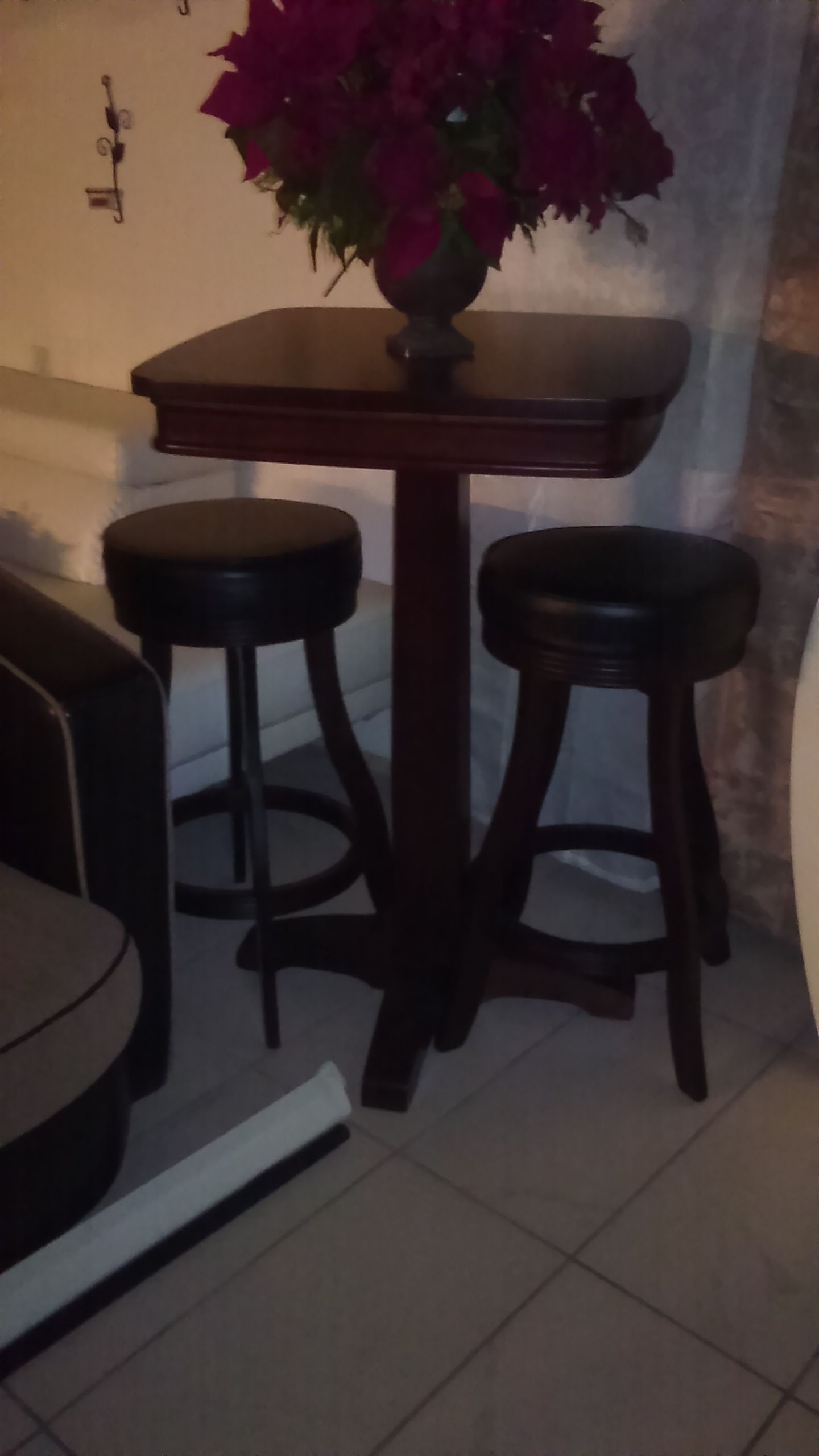 Bar top with stools