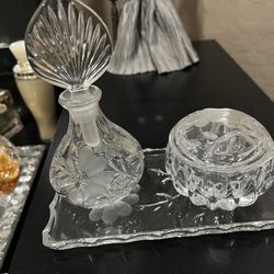 Princess House Crystal vanity Set 