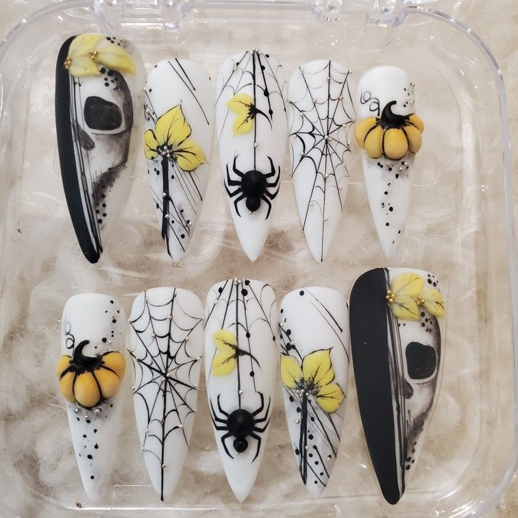 halloween press on nails 3D