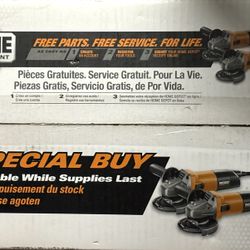 RIDGID TWO 4 1/2” ANGLE GRINDER SET ELECTRIC CORDED NEW IN BOX