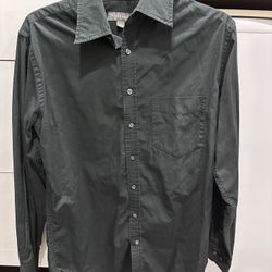 Fitted Black Button Down - Mens Small