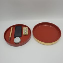 Japanese Vintage Calligraphy Set, Gold Lacquered Case