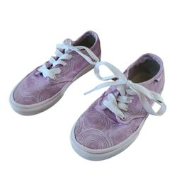 Vans Authentic Swirl Circle Print Purple Canvas Sneakers Youth Size 1.5